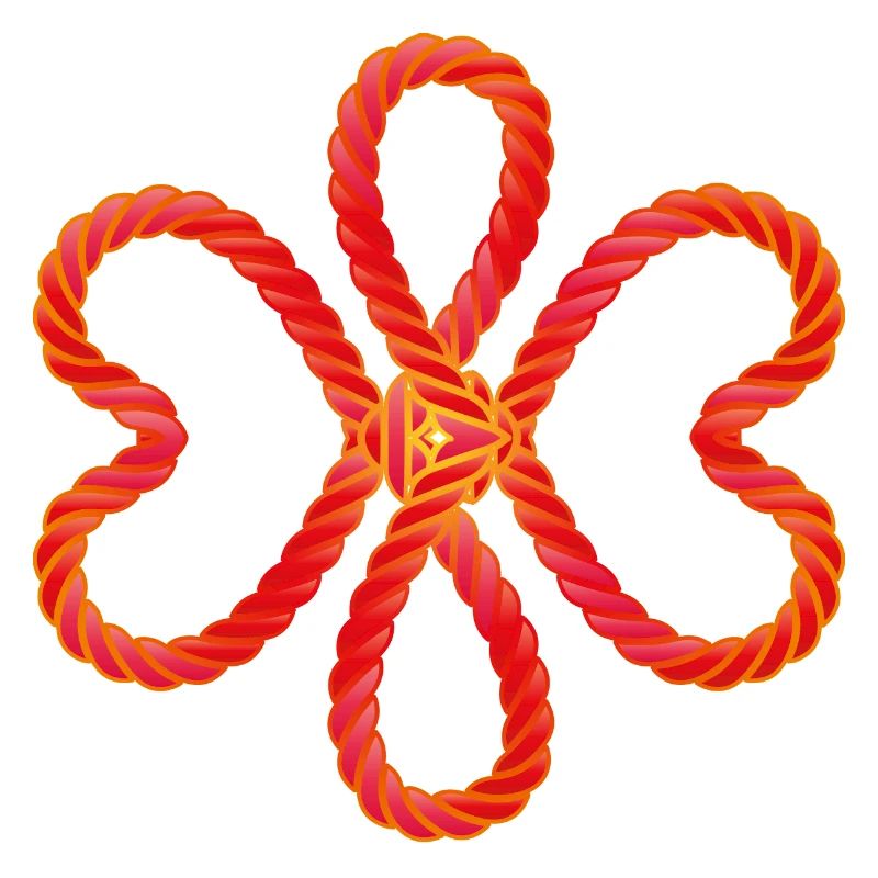 heart-shaped red intertwined cords
