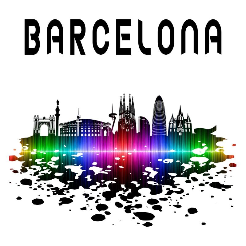 Barcelona Skyline Splash Design / Geschenk