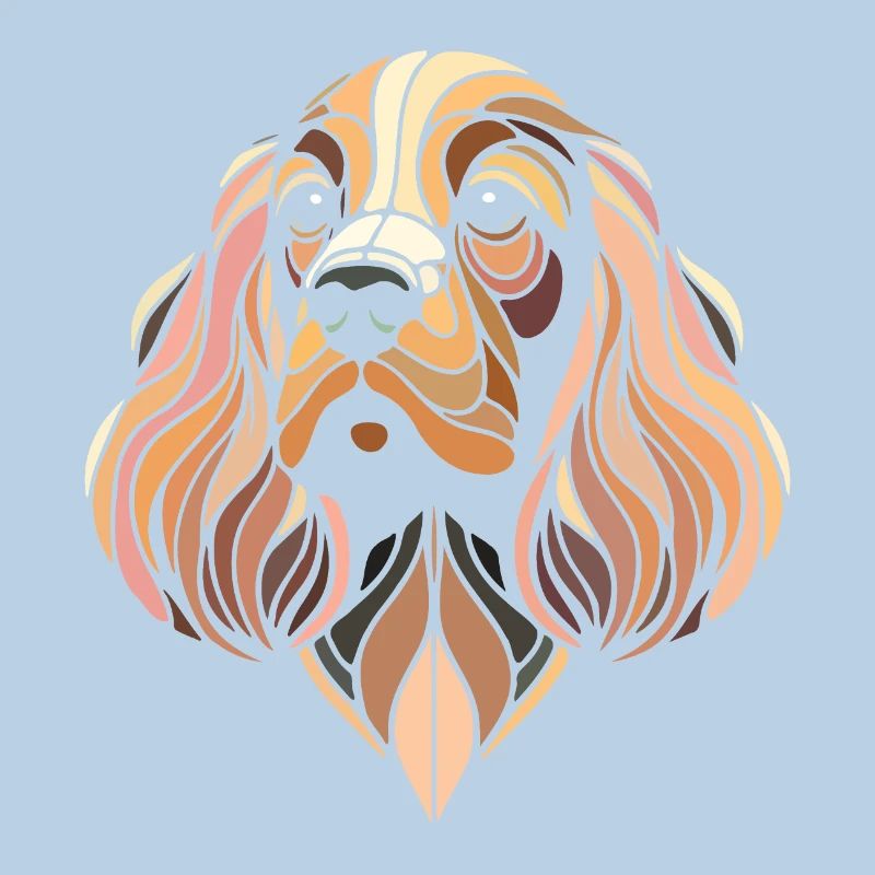 Cocker Spaniel dog head geometric art polygon art
