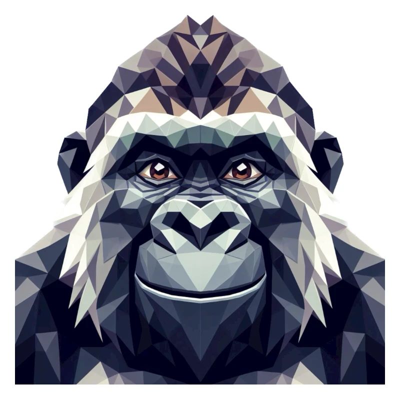 Ein Affe im Polygon-Stil