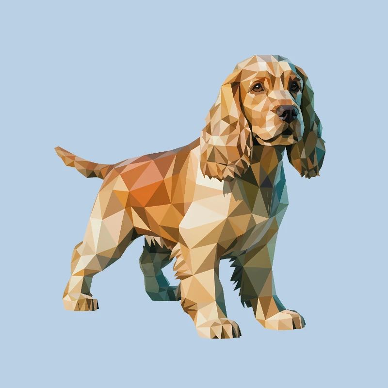 Cocker Spaniel - Cooles Low-Poly-Logo