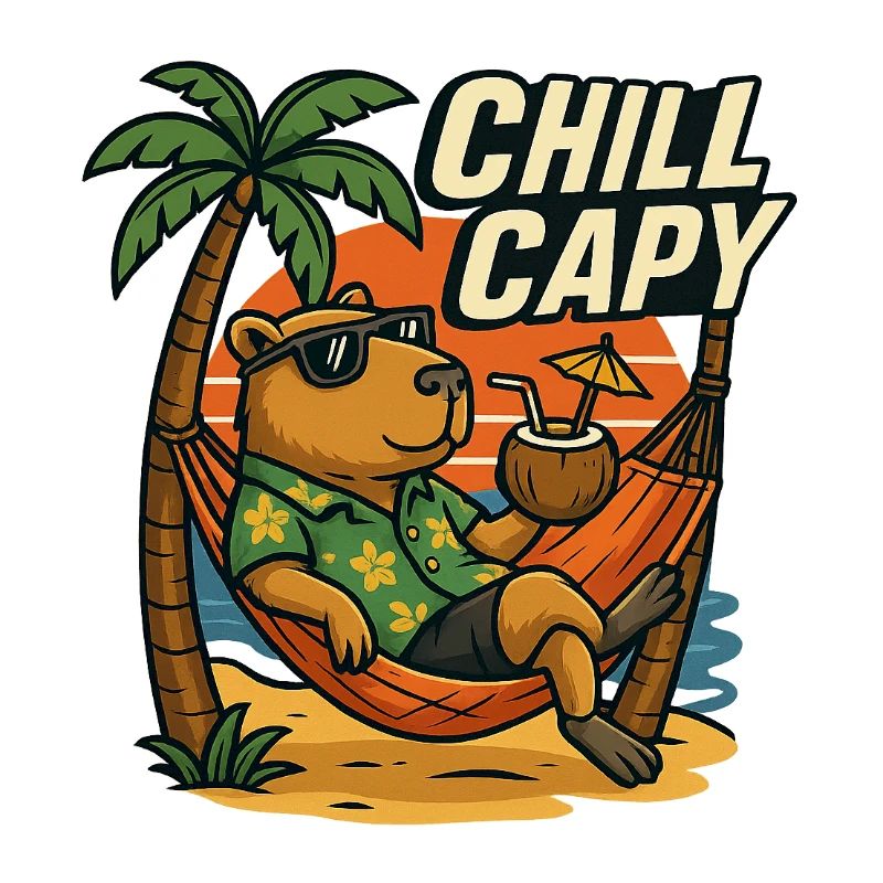 Chill Capy – Capybara de plage