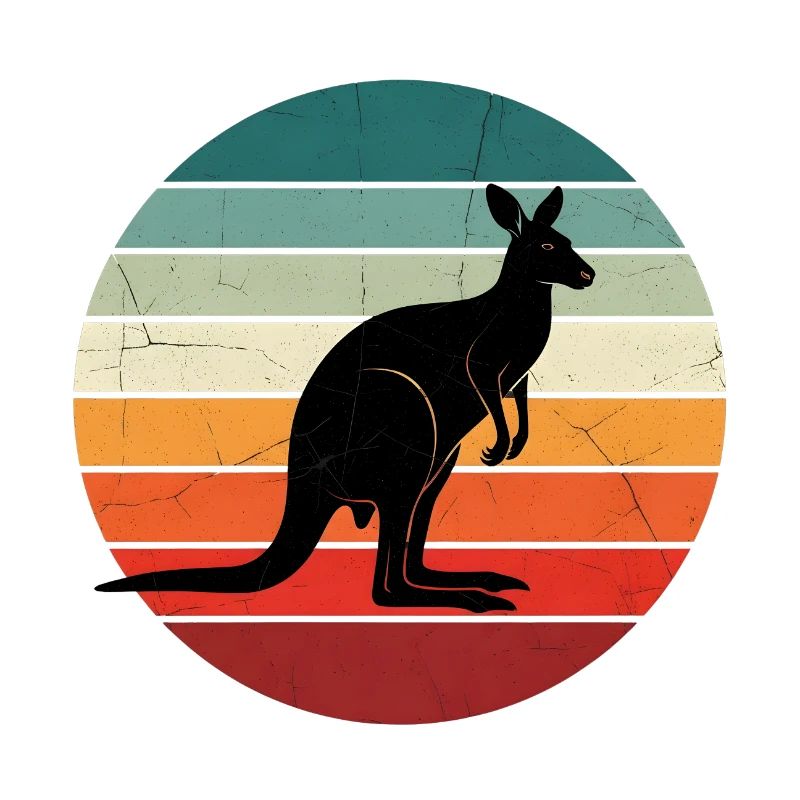 Kangaroo Retro Sunset