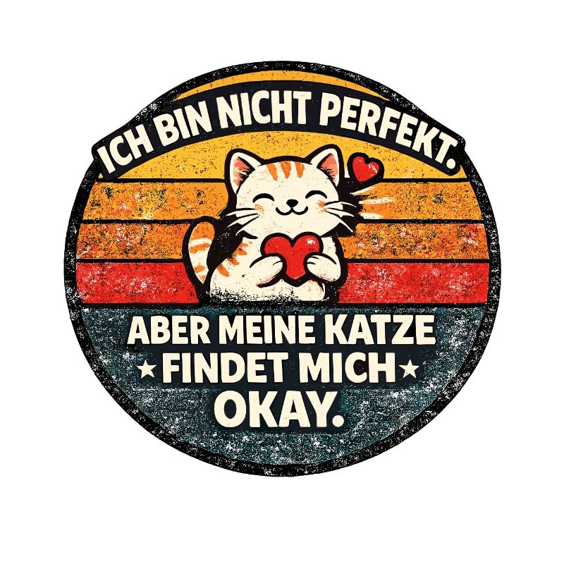 Le chat dit : Pas parfait, le chat pense que je vais bien