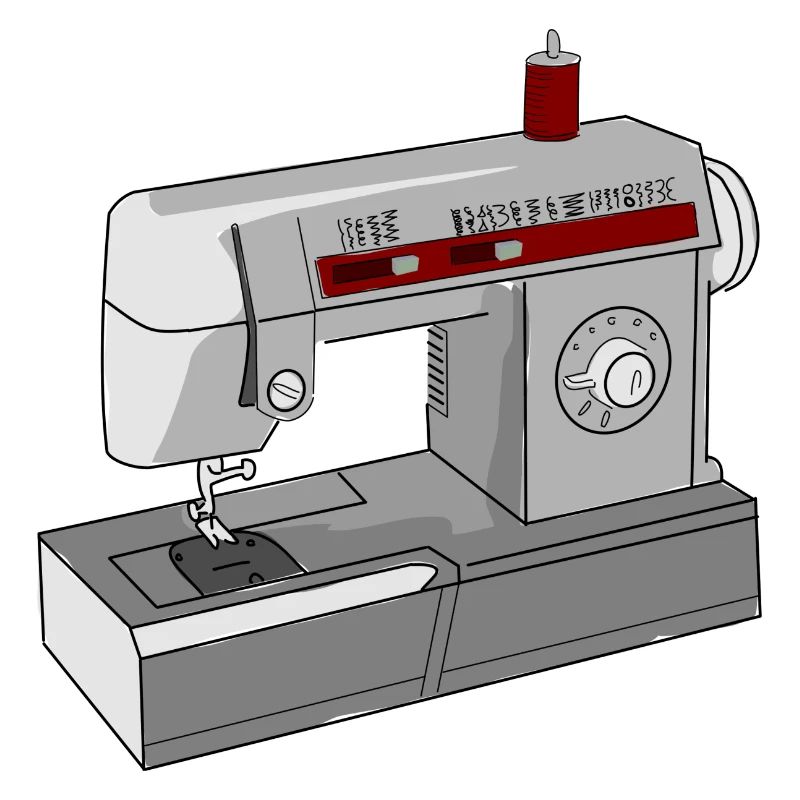 Seamless Sewing Machine Illustration
