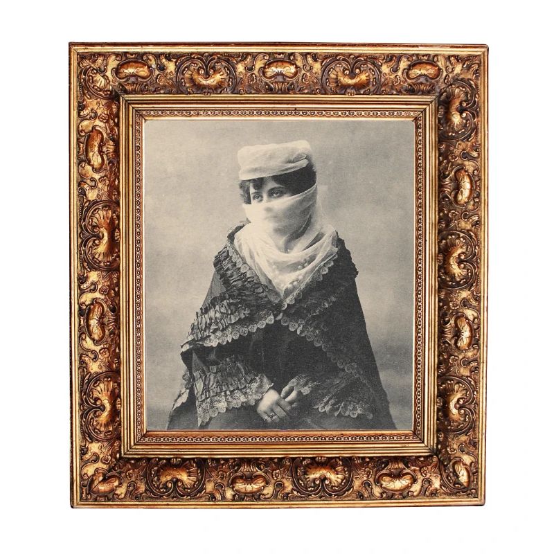 Harem lady Ottoman Empire on postcard frame