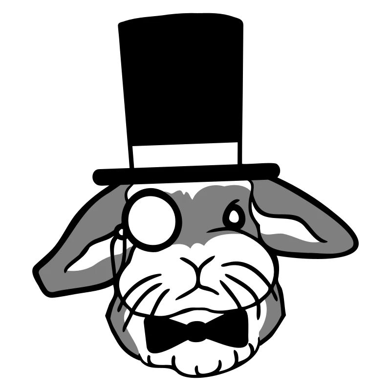 Mr. Bunny Gentleman Chapeau haut de forme Monocle Lunettes