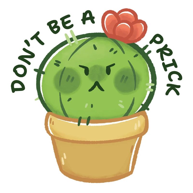 Grumpy Cactus with Message