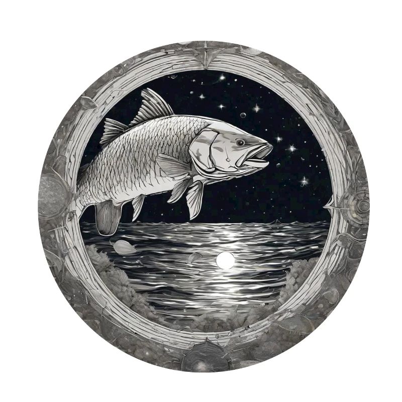 Pike,Fish,Illustration,Black & White,Sea,Circle