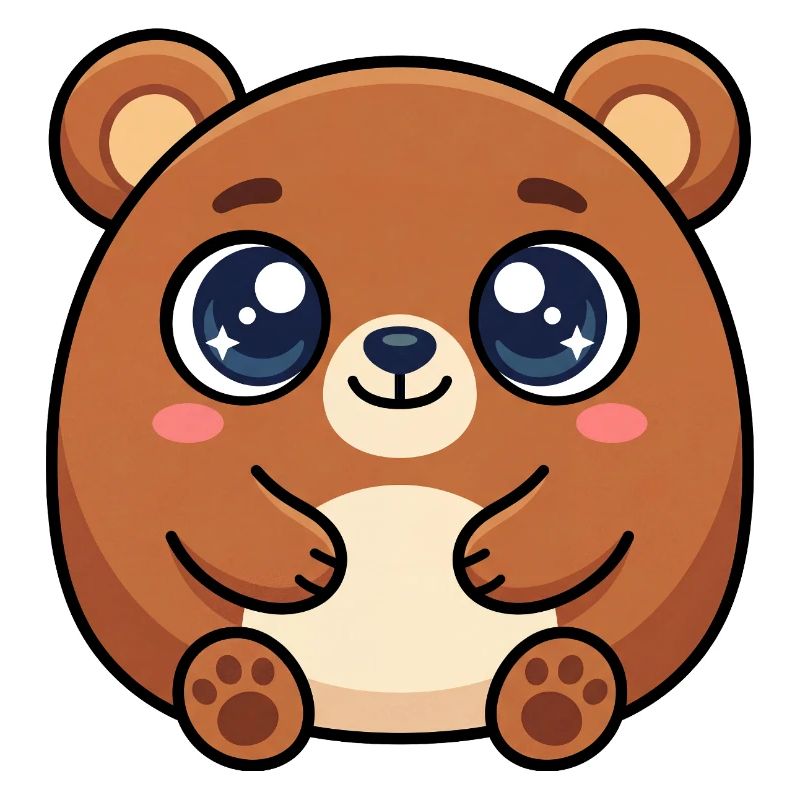 Cuddly bear with big sparkling eyes