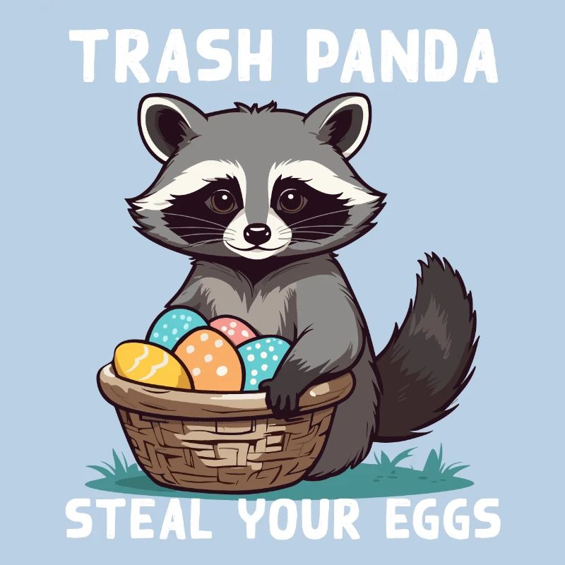 Funny raccoon Easter bunny Easter saying