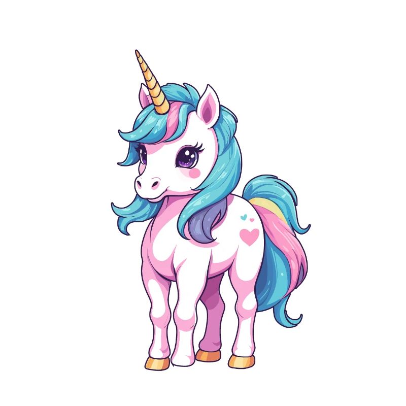 Couleurs pastel de conception de licorne unique