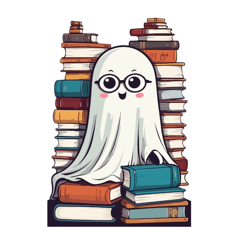 Book Lover Style Reading Halloween Ghost