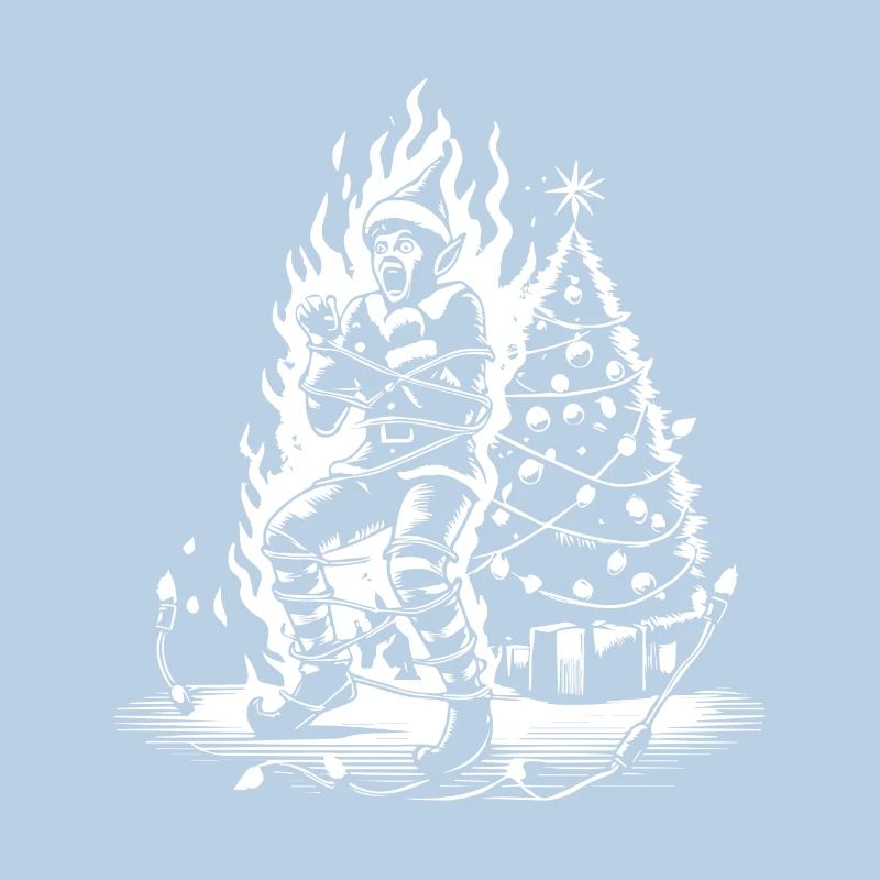 Christmas Elf On Fire With Sarcastic