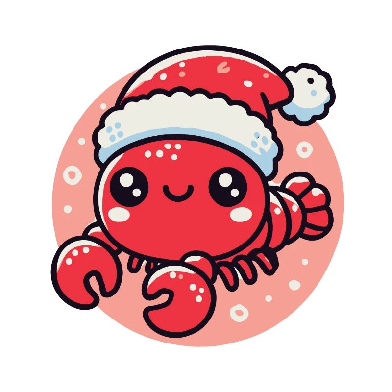 Fröhlicher Weihnachtskrebs Mit Mütze