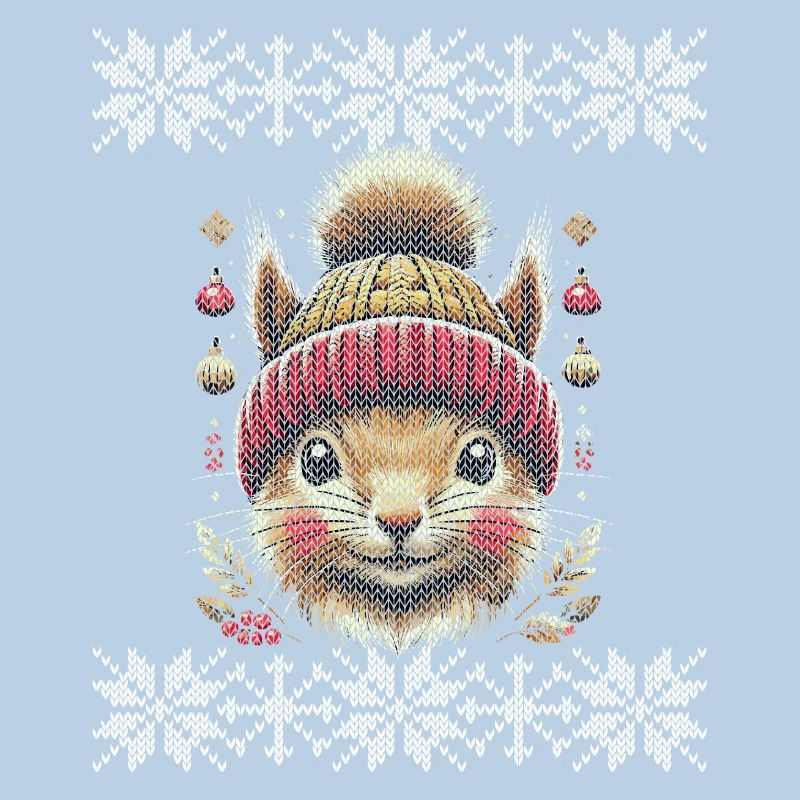 Winter Joy with Squirrel in Knitting Pattern