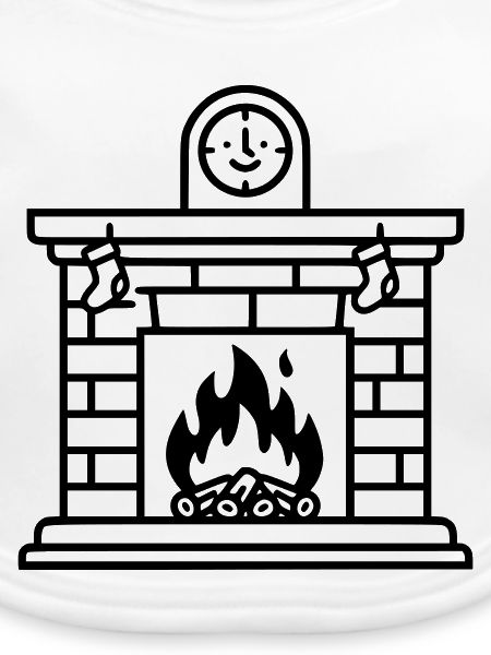 Gemütlicher Weihnachtskamin mit Feuer