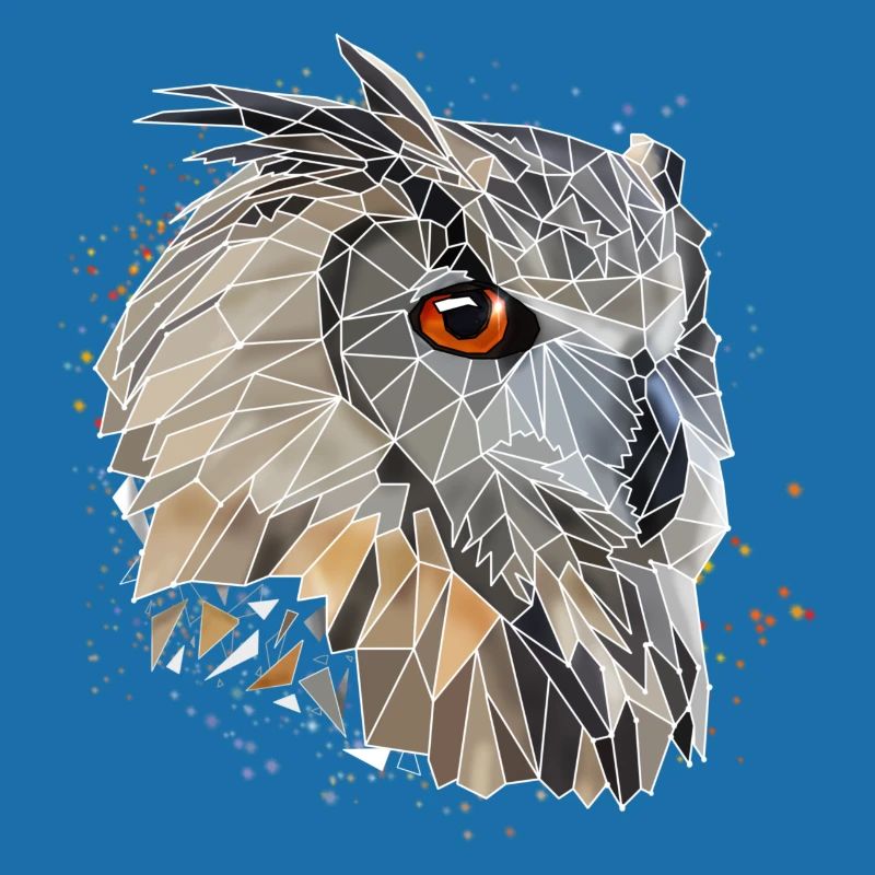 Chouette low poly cool | Géométrique | Triangles