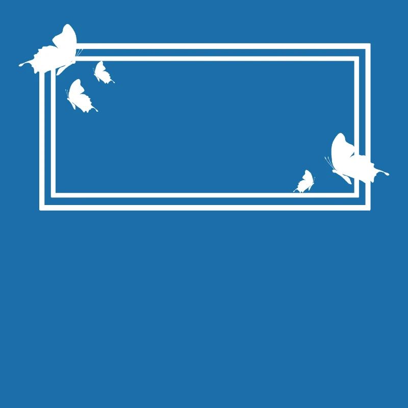 Rectangular frame with butterflies
