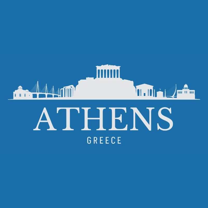Silhouette d’Athènes, Grèce d’Athènes