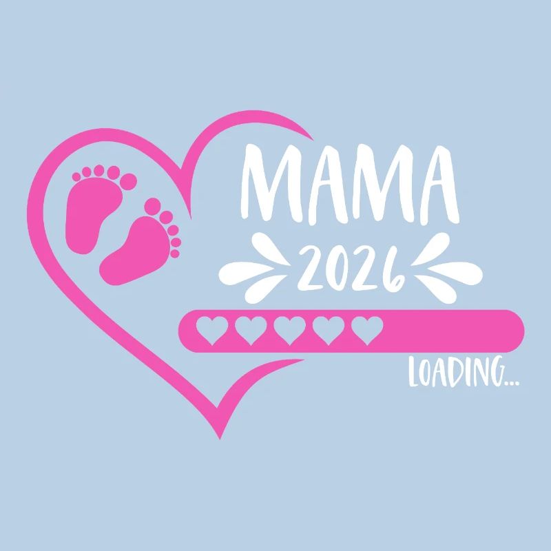Mama 2026 loading Herz Version Mädchen pink rosa