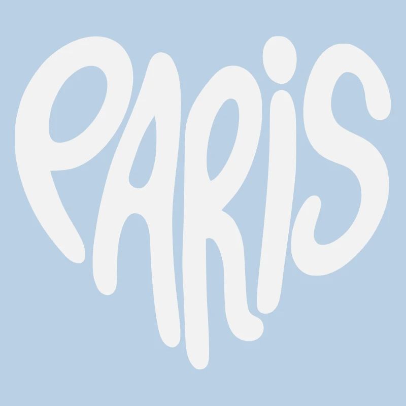 Paris Graffiti Script Logo Heart Shaped