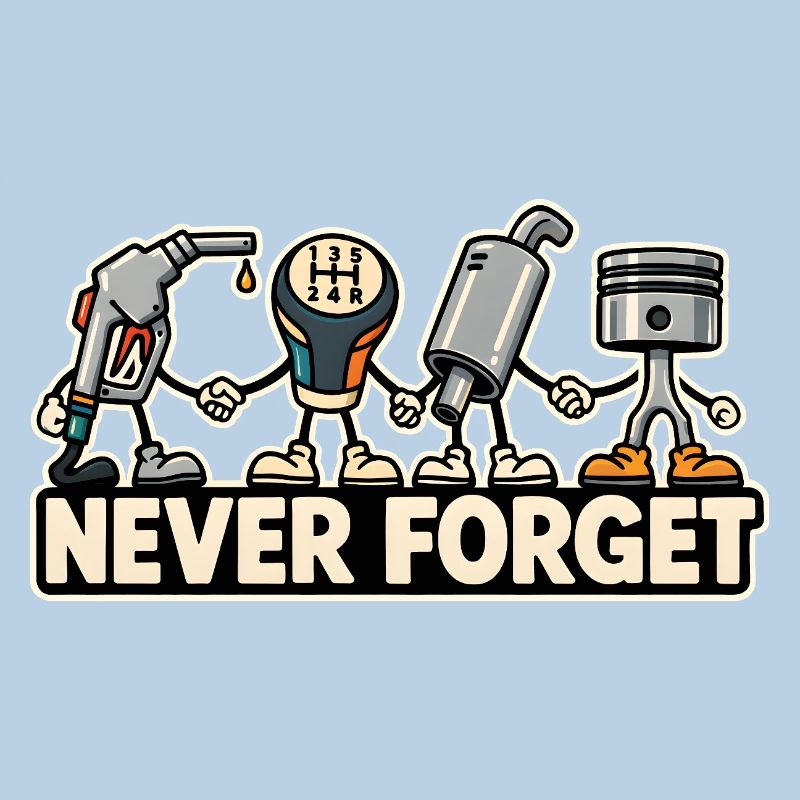 Never Forget – Combustion Engine Car Retro Design