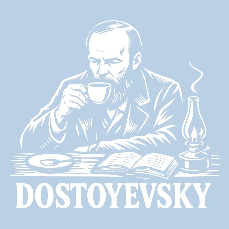 Dostoyevsky drinking Coffee Portrait