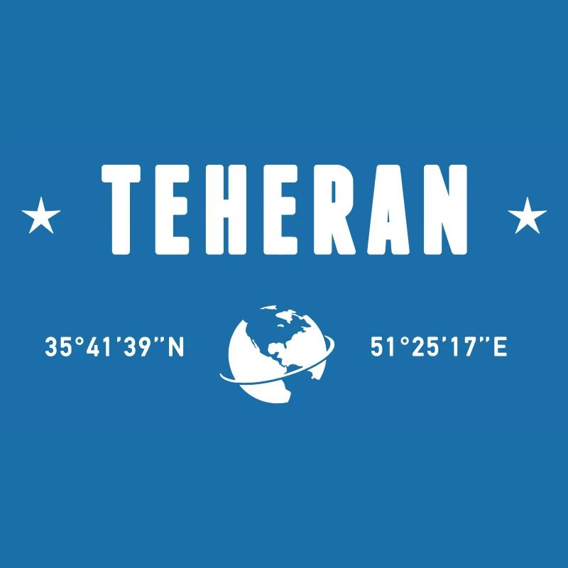 Tehran Iran Coordinates Planet Earth White