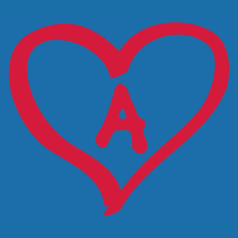 Comic heart A initial letter name name couples