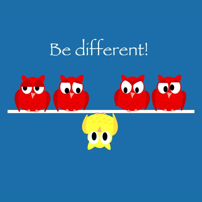 Be different - think different mit kleinen Eulen