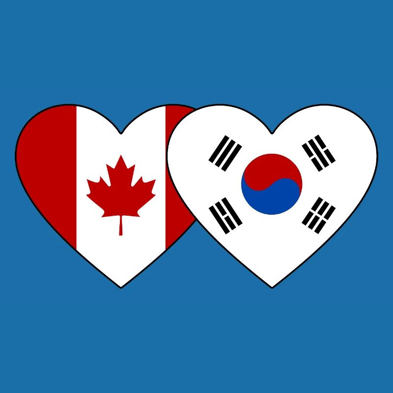 Drapeau du Canada Corée du Sud Coeur