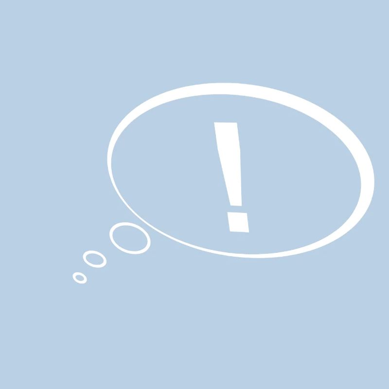 Exclamation point in speech bubble