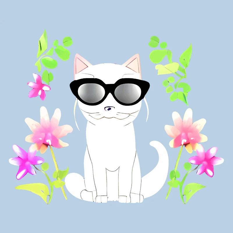 Chat avec fleur