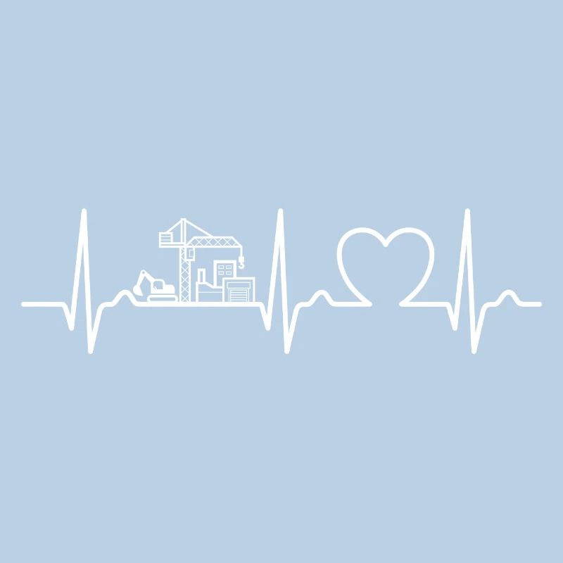 Construction Site - Heart Curve, ECG, Pulse - Construction Management