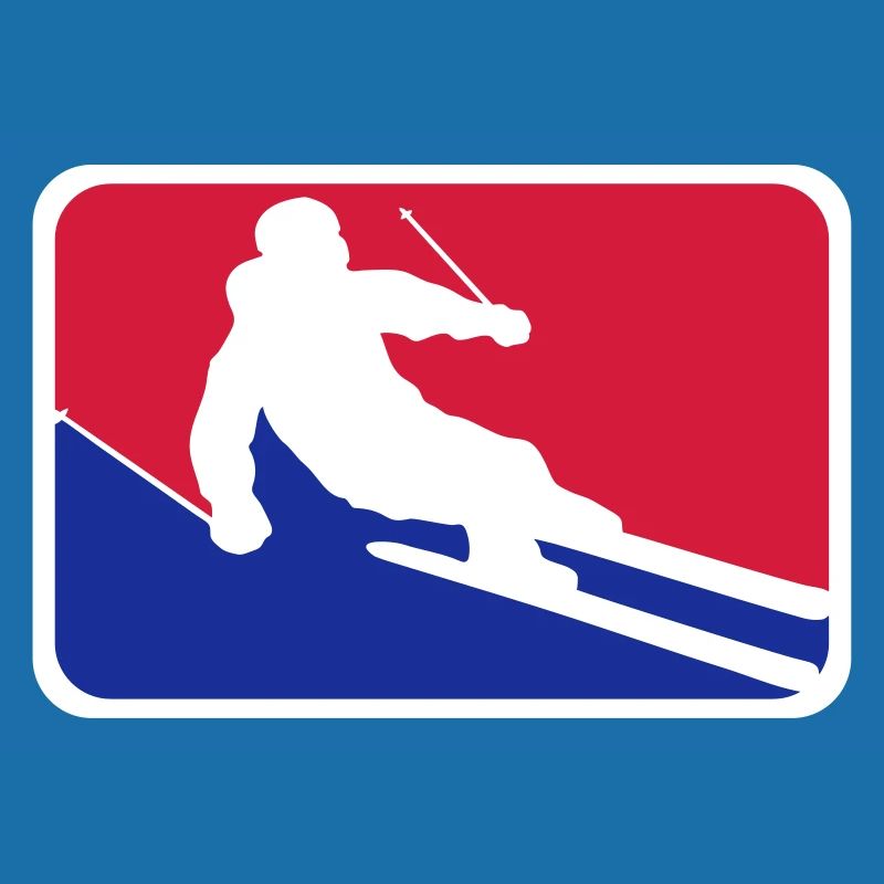 blue red button frame shield ski drive down