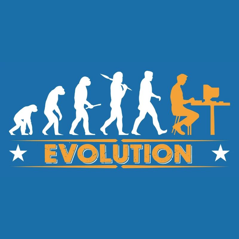 Computer Nerd Evolution - orange/weiss