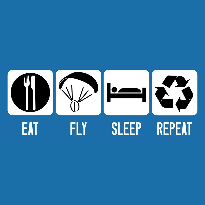 Paramotor Eat Fly Sleep Repeat Paramotor Black