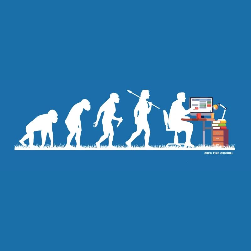 Evolution Nerd Geek Hacker Coder Programmierer