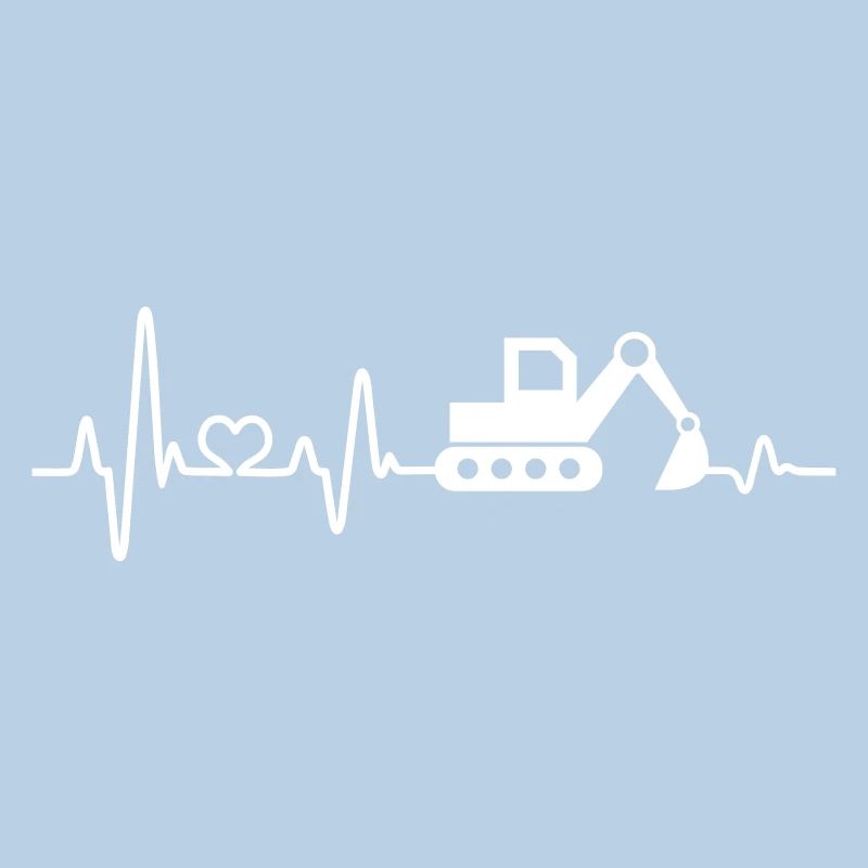 Excavator construction site construction worker digging heartbeat