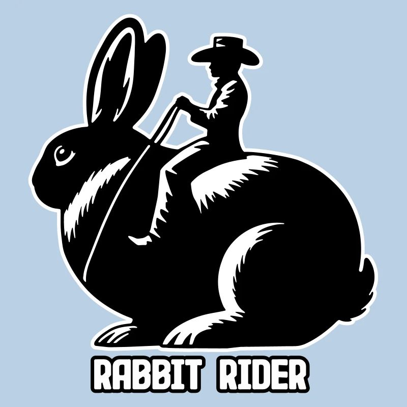 Rabbit Rider (Text hell - mit Kontur, 3-farbig)
