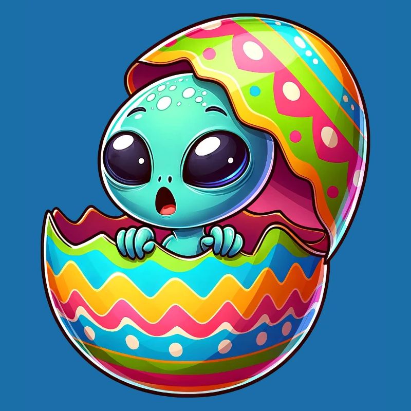 Conception colorée d’oeuf de Pâques extraterrestre éclosion