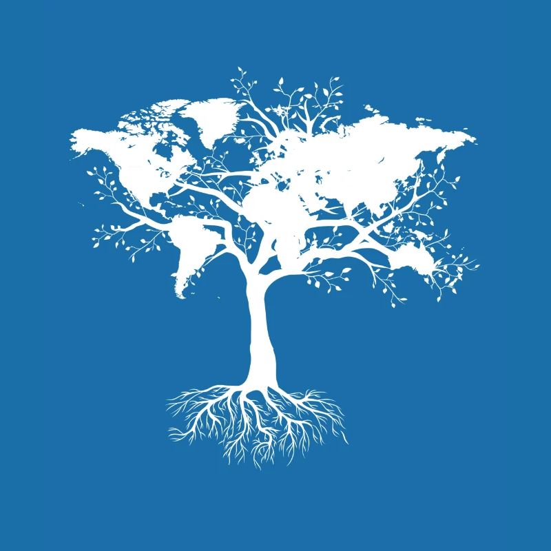 Tree with world map