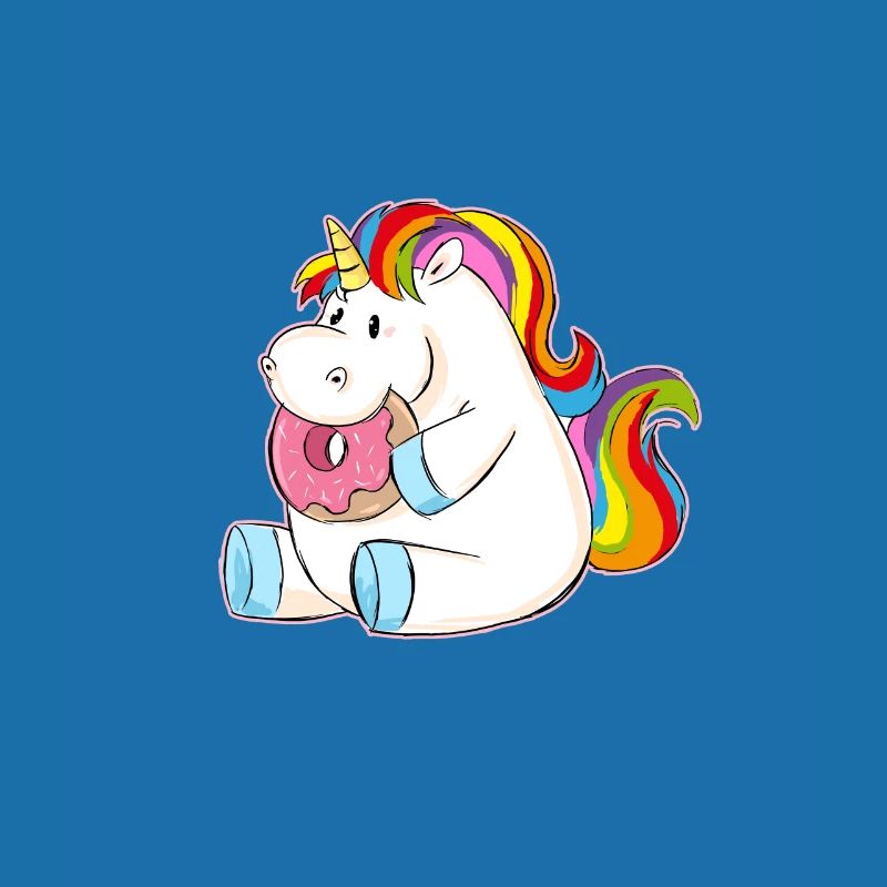Thick unicorn eats donut gift idea