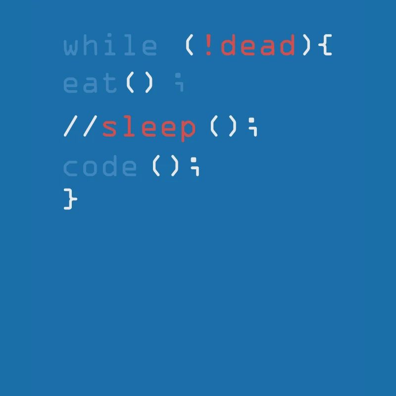 While Not Dead Eat Sleep Code programmeur pirate informatique