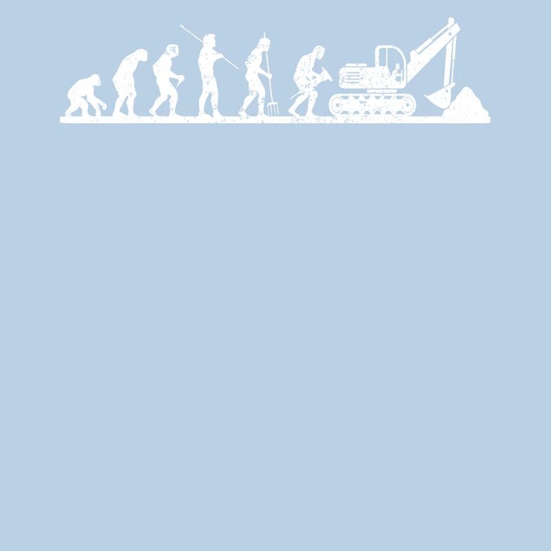 Funny excavator driver digging excavator evolution
