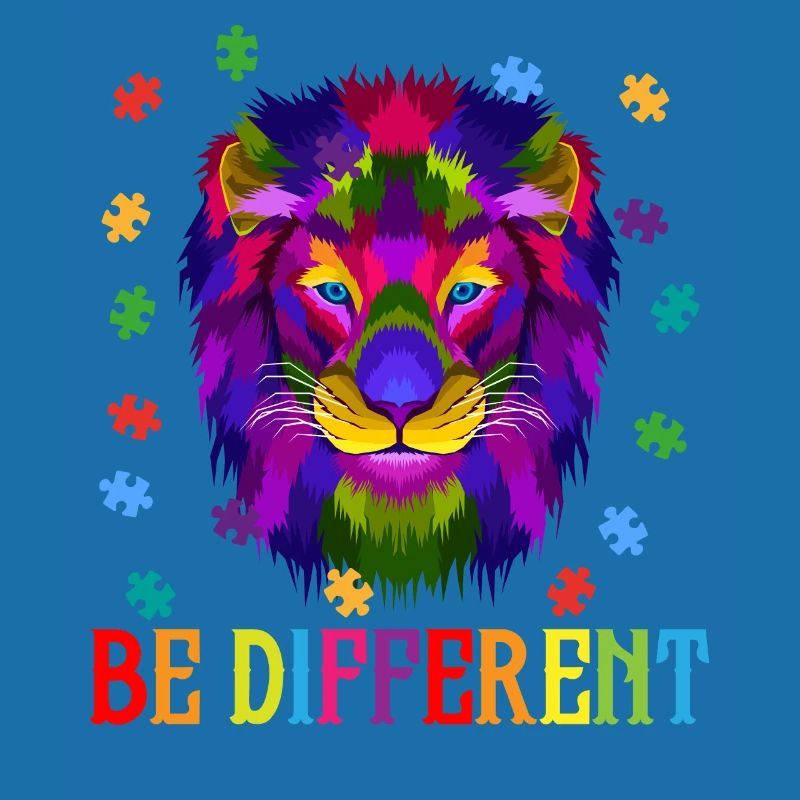 Be Different - Austism Puzzle ASD Support Lion