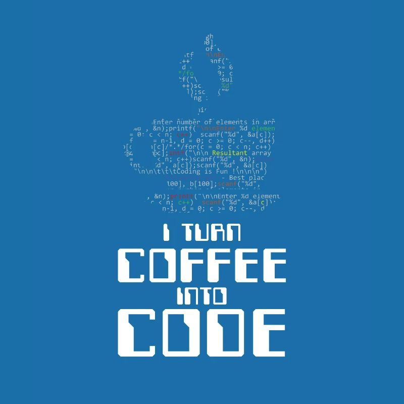 I Turn Coffee Into Code Coder Coding HTML Gift