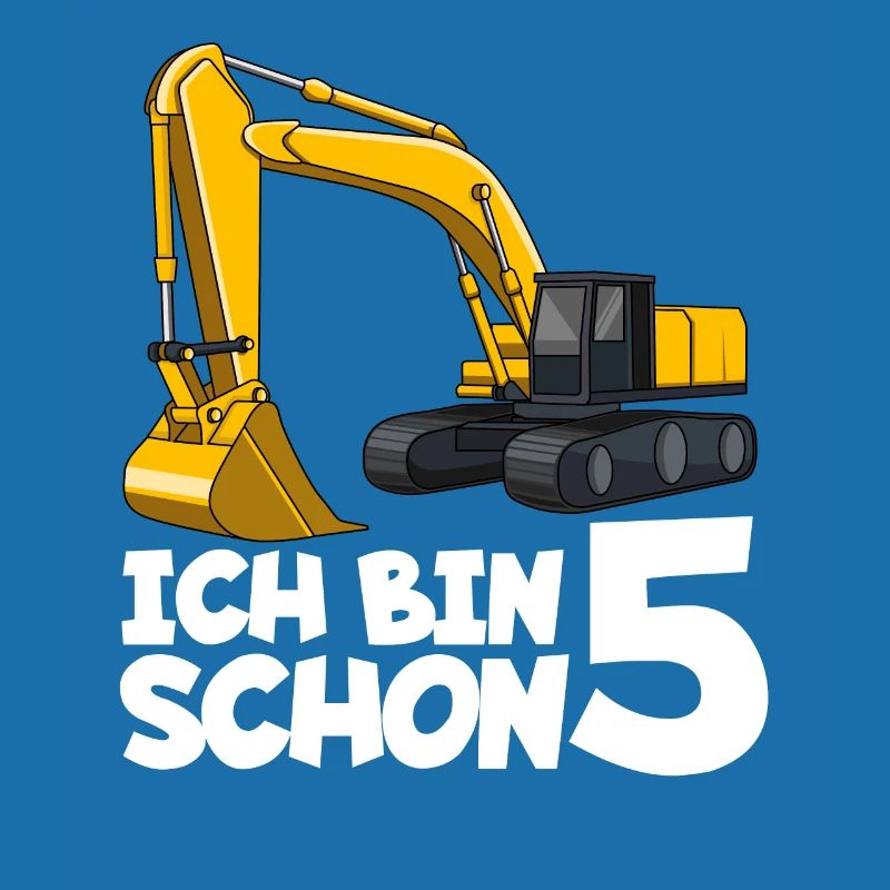 Ich bin schon 5 Bagger Kindergeburtstag