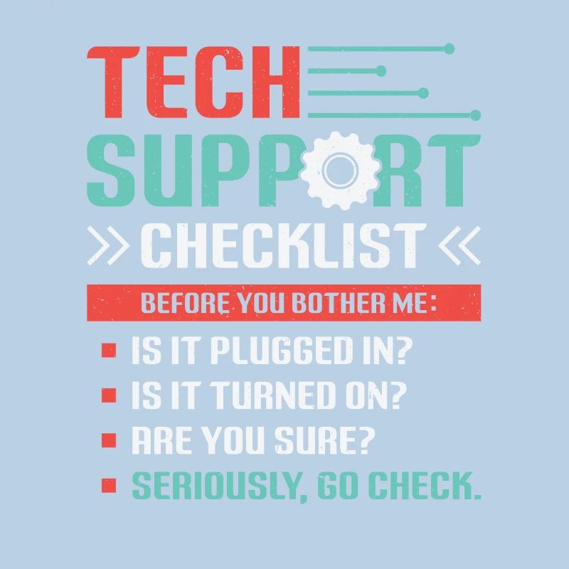 Funny Tech Support Checklist Helpdesk